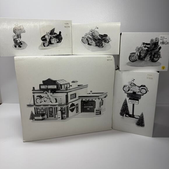 NIB • 1997 Department 56 Harley Davidson Snow Village - Picture 1 of 12